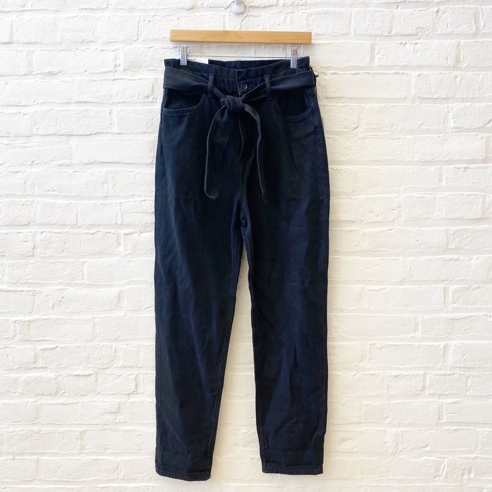 Joe's Jeans || Brinkley High-Rise Paperbag Straight Jeans Belted Black 28‎ NWT
